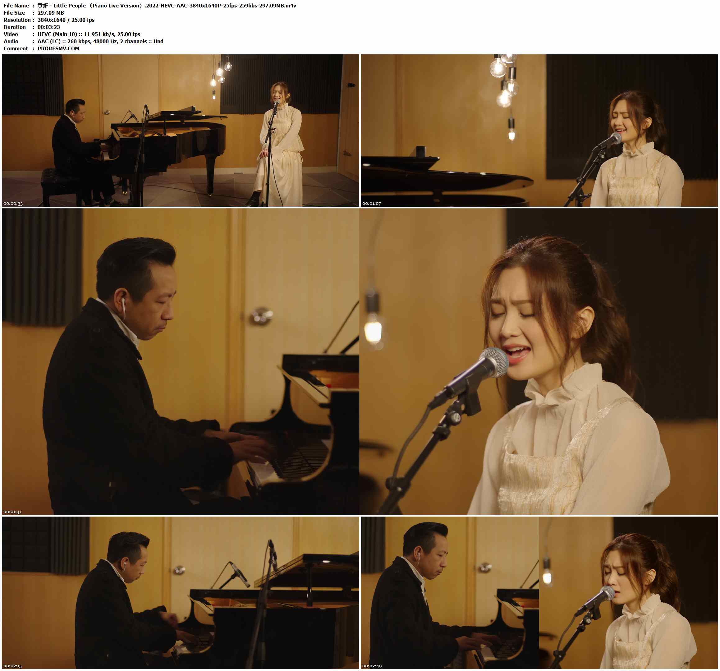 黄妍 - Little People （Piano Live Version）.2022-HEVC-AAC-3840x1640P-25fps-259kbs-297.09MB官方MV_高清MV